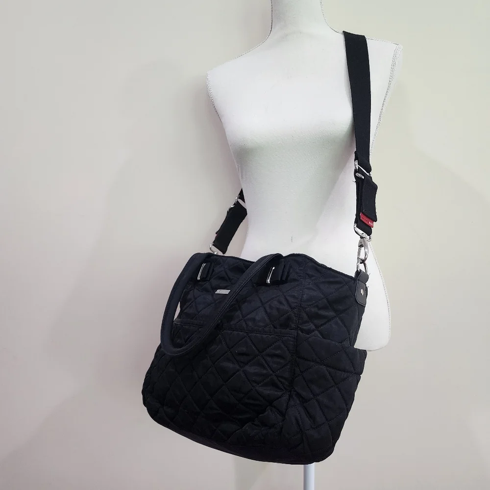Storksak Black Quilted Baby Diaper Bag